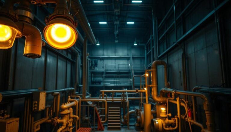 iluminação industrial segura
